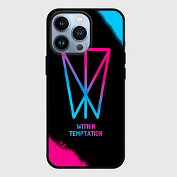 Чехол для iPhone 13 Pro Within Temptation - neon gradient, цвет: 3D-черный