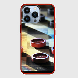 Чехол для iPhone 13 Pro Игра шашки, цвет: 3D-красный