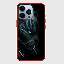 Чехол для iPhone 13 Pro Cat cyberpunk, цвет: 3D-красный