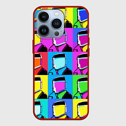 Чехол для iPhone 13 Pro Pop art - abstraction - vogue, цвет: 3D-красный