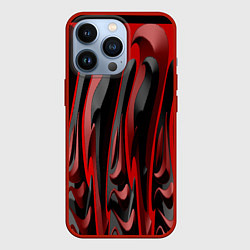 Чехол iPhone 13 Pro Пластик красно-черный
