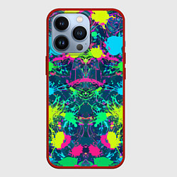 Чехол для iPhone 13 Pro Colorful blots - expressionism - vogue, цвет: 3D-красный