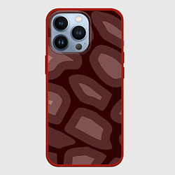 Чехол для iPhone 13 Pro Кофейный камуфляж, цвет: 3D-красный