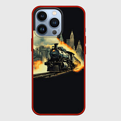Чехол для iPhone 13 Pro Поезд путешествие, цвет: 3D-красный