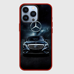 Чехол для iPhone 13 Pro Mercedes Benz black, цвет: 3D-красный