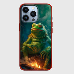 Чехол для iPhone 13 Pro Пепе у костра, цвет: 3D-красный