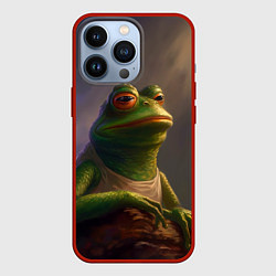 Чехол для iPhone 13 Pro Натуральная лягушка Пепе, цвет: 3D-красный
