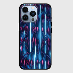 Чехол для iPhone 13 Pro Голубые кибер линии, цвет: 3D-черный