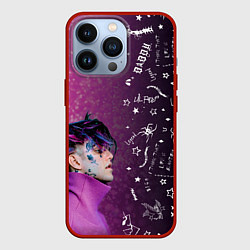 Чехол для iPhone 13 Pro Лил Пип тату фиолетовый, цвет: 3D-красный