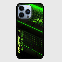 Чехол для iPhone 13 Pro CS2 green neon, цвет: 3D-черный