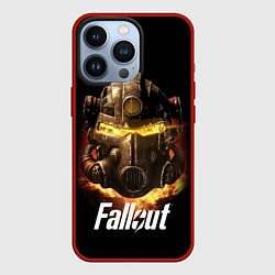 Чехол для iPhone 13 Pro Шлем фалаут, цвет: 3D-красный
