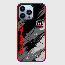 Чехол для iPhone 13 Pro Honda cr-v - Монохром, цвет: 3D-красный