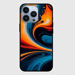 Чехол для iPhone 13 Pro Жидкая стихия огонь и вода, цвет: 3D-черный