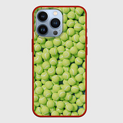 Чехол для iPhone 13 Pro Узор из теннисных мячей, цвет: 3D-красный