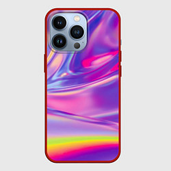 Чехол для iPhone 13 Pro Радужное северное сияние, цвет: 3D-красный