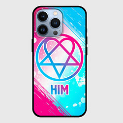 Чехол для iPhone 13 Pro HIM neon gradient style, цвет: 3D-черный