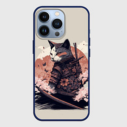 Чехол для iPhone 13 Pro Боевой котенок ниндзя - японская сакура, цвет: 3D-тёмно-синий