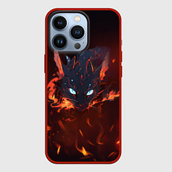 Чехол для iPhone 13 Pro Дракон кот, цвет: 3D-красный