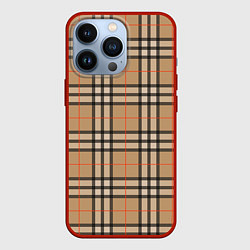 Чехол для iPhone 13 Pro Клетка коричневая, цвет: 3D-красный