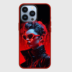 Чехол для iPhone 13 Pro Cyberpunk girl, цвет: 3D-красный