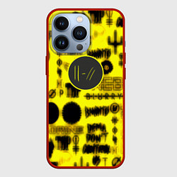 Чехол для iPhone 13 Pro Twenty one pilots logobombing, цвет: 3D-красный