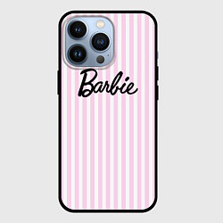 Чехол для iPhone 13 Pro Barbie - классическая розово-белая полоска, цвет: 3D-черный