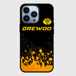 Чехол для iPhone 13 Pro Daewoo - gold gradient: символ сверху, цвет: 3D-черный