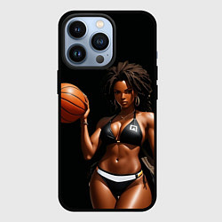 Чехол для iPhone 13 Pro Девушка с баскетбольным мячом, цвет: 3D-черный