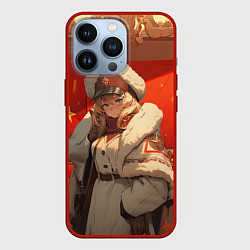 Чехол для iPhone 13 Pro Девочка и СССР, цвет: 3D-красный