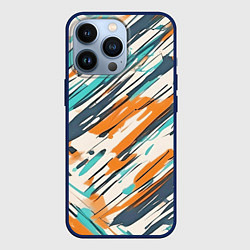 Чехол для iPhone 13 Pro Абстракция разноцветная, цвет: 3D-тёмно-синий