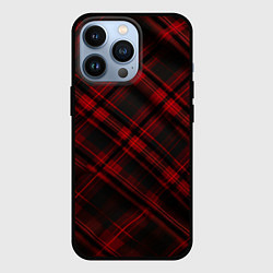Чехол для iPhone 13 Pro Тёмно-красная шотландская клетка, цвет: 3D-черный