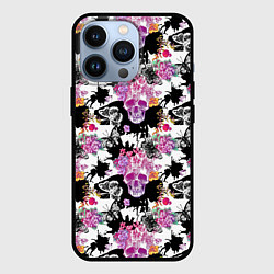 Чехол для iPhone 13 Pro Череп бохо, цвет: 3D-черный