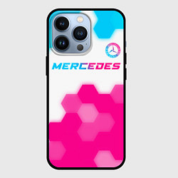 Чехол iPhone 13 Pro Mercedes neon gradient style посередине