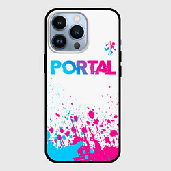 Чехол для iPhone 13 Pro Portal neon gradient style посередине, цвет: 3D-черный