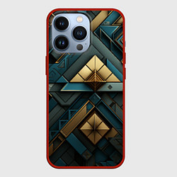 Чехол для iPhone 13 Pro Геометрический узор в египетском стиле, цвет: 3D-красный