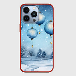Чехол для iPhone 13 Pro Крупные новогодние шары, цвет: 3D-красный
