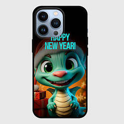 Чехол для iPhone 13 Pro Happy new year green dragon, цвет: 3D-черный