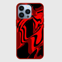 Чехол для iPhone 13 Pro Черно-красное предупреждение, цвет: 3D-красный
