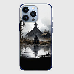 Чехол для iPhone 13 Pro Изба на болоте, цвет: 3D-тёмно-синий
