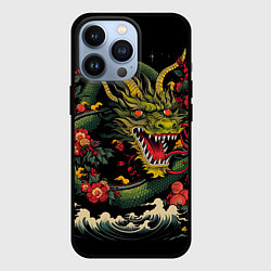 Чехол для iPhone 13 Pro Зеленый дракон, цвет: 3D-черный