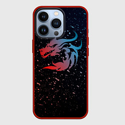 Чехол для iPhone 13 Pro Дракон млечный путь, цвет: 3D-красный
