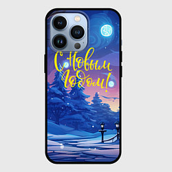 Чехол для iPhone 13 Pro С новым годом новогодний фон, цвет: 3D-черный