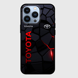 Чехол для iPhone 13 Pro Toyota - плиты с эффектом свечения, цвет: 3D-черный