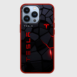Чехол для iPhone 13 Pro Tesla - плиты с эффектом свечения, цвет: 3D-красный