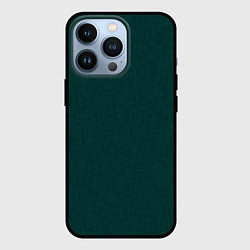 Чехол для iPhone 13 Pro Тёмно-зелёный однотонный текстура, цвет: 3D-черный