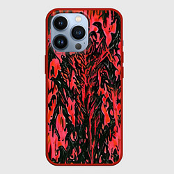 Чехол iPhone 13 Pro Демонический доспех красный