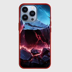 Чехол для iPhone 13 Pro Разлом больших камней, цвет: 3D-красный