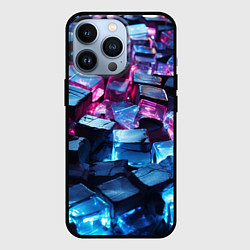 Чехол для iPhone 13 Pro Стеклянные прозрачные камушки, цвет: 3D-черный