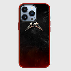 Чехол для iPhone 13 Pro Папа в стиле Металлика, цвет: 3D-красный