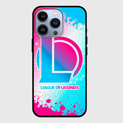 Чехол для iPhone 13 Pro League of Legends neon gradient style, цвет: 3D-черный